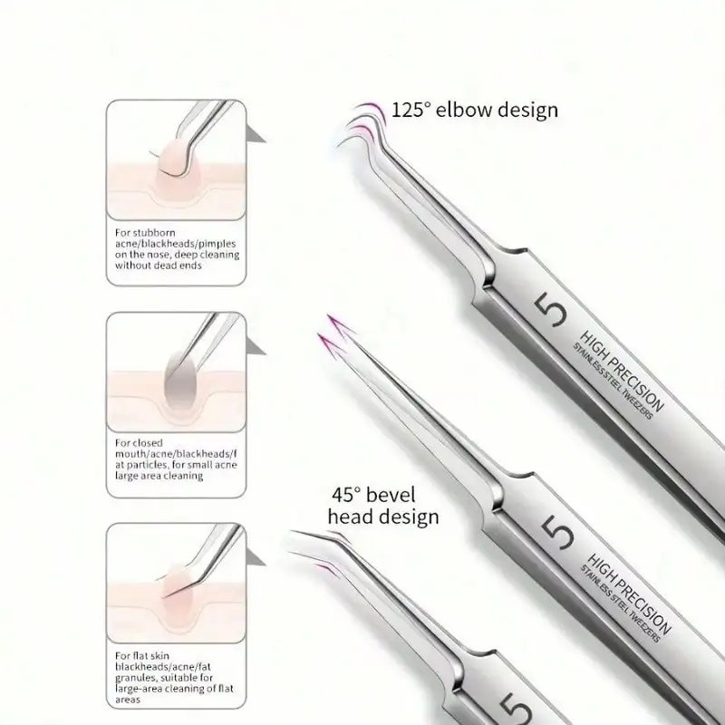 1/4/8Pcs Stainless Steel Black - Luxury Skincare Acne ulasan dan harga