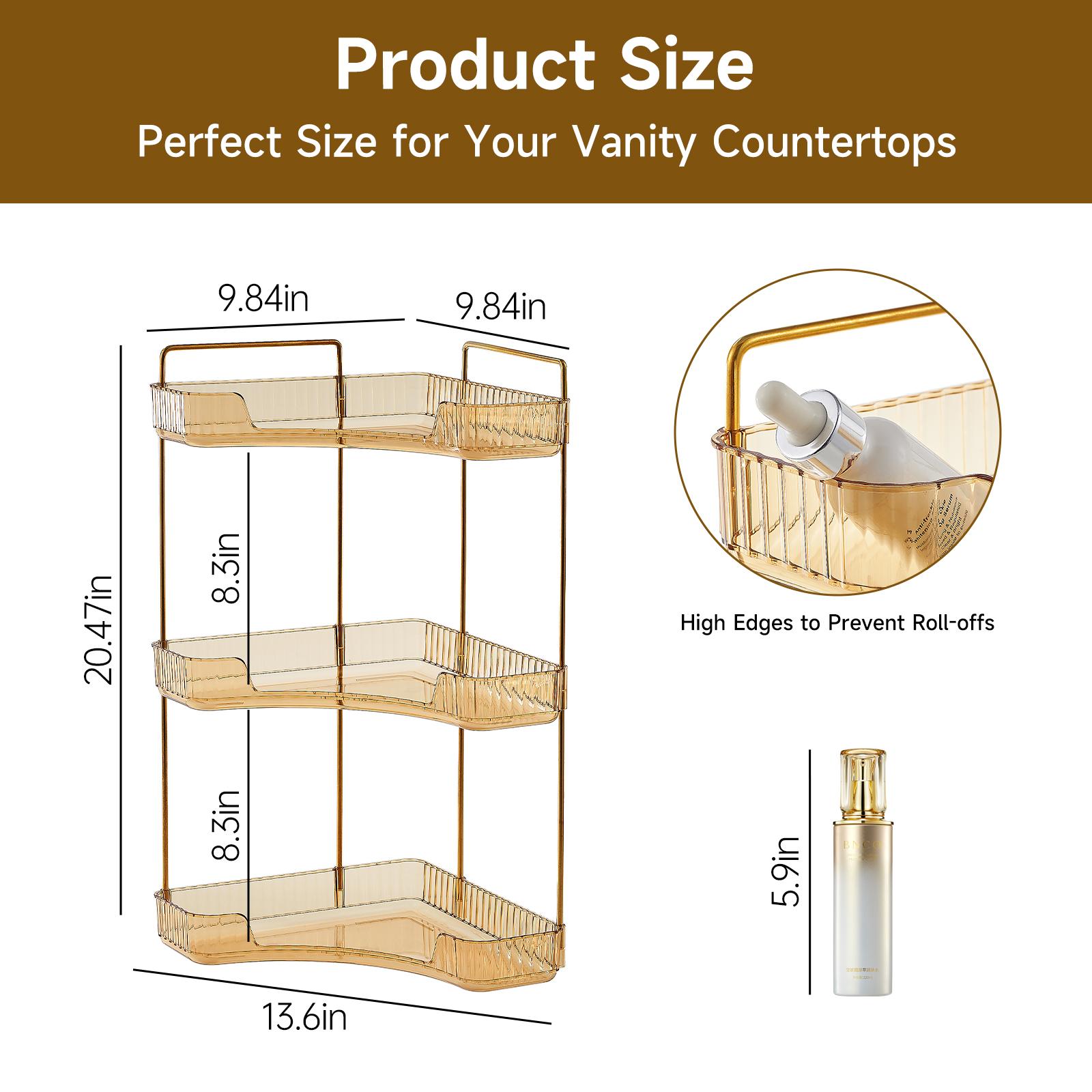 3 Tier Clear Bathroom Organize - Luxury Gold Skincare ulasan dan harga